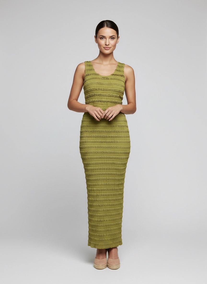 Textured Rib Knit Maxi Dress