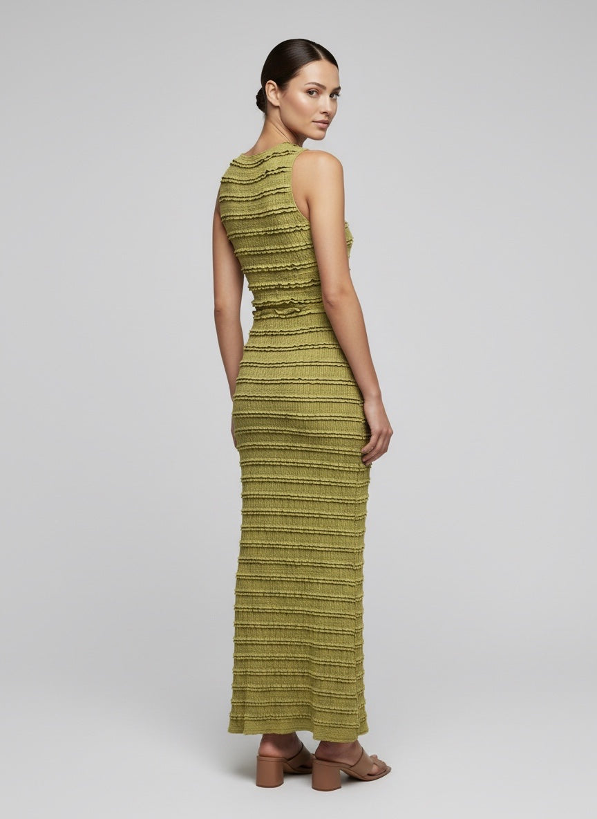 Textured Rib Knit Maxi Dress