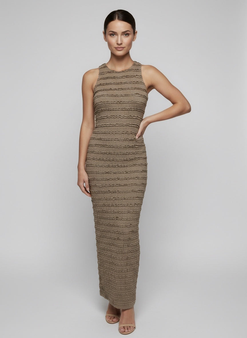 Textured Rib Knit Maxi Dress