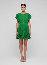 Ruffle Tiered High-Low Mini Dress