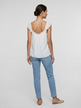 Lace Trim Ruffle Strap Camisole - White (2)