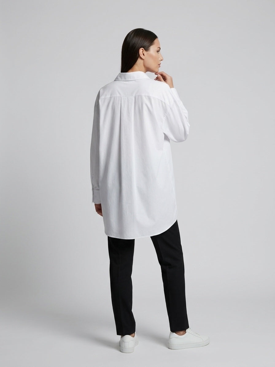Oversized Cotton Poplin Shirt - White (2)