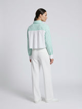 Striped Cropped Shirt - Aquamarine (2)