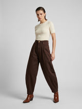 Balloon Leg High Waisted Jeans - Chocolate