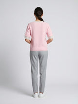 Lace Trim Knit Top - Baby Pink (2)