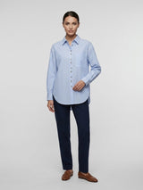 Classic Striped Cotton Shirt - Blue