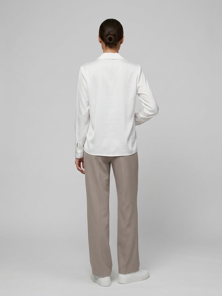 Ruffled Front Blouse - White (2)