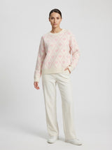 Argyle Heart Knit Jumper - Cream