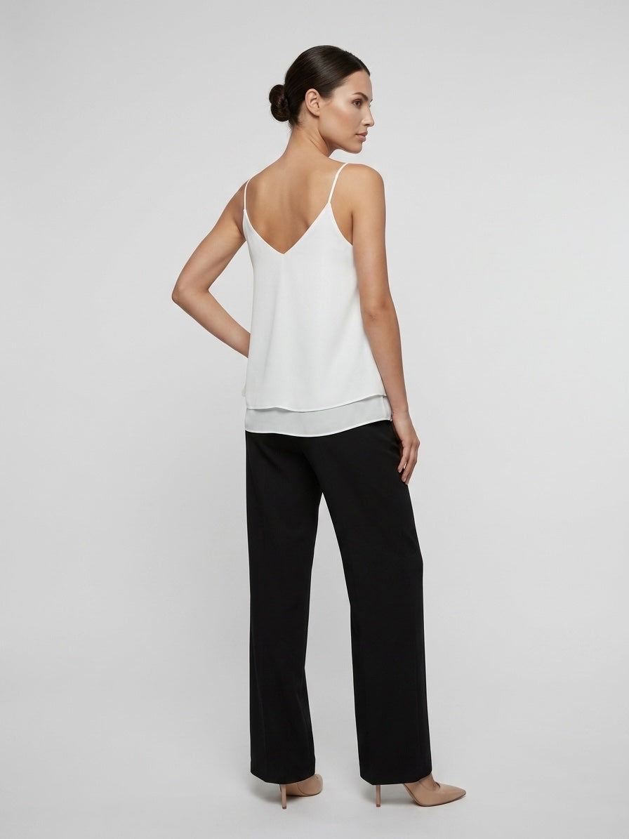 Lace Trim Cami Top - White (2)