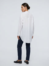 Wide Leg Linen Blend Trousers - White (2)