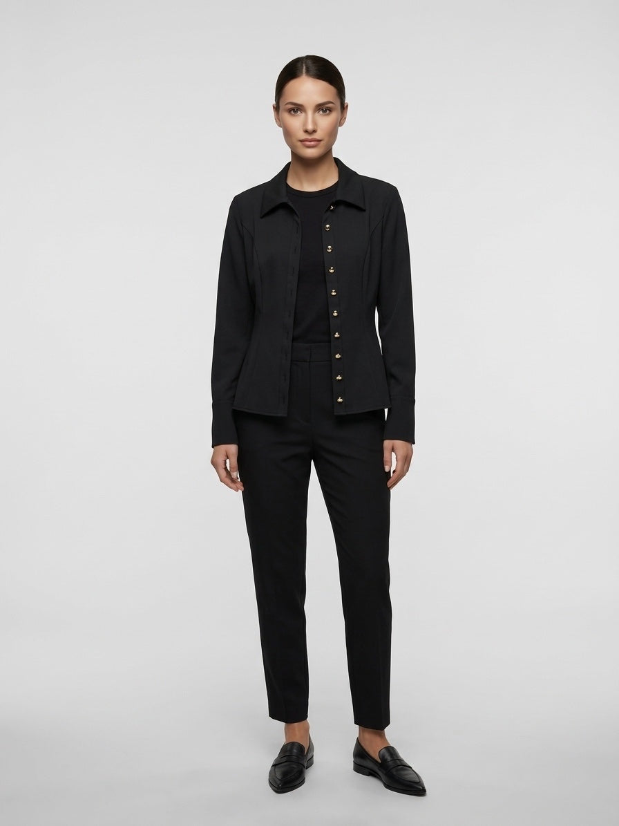 Tailored Slim Fit Trousers - Black