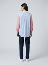Colour-Block Striped Shirt - Baby Blue (2)
