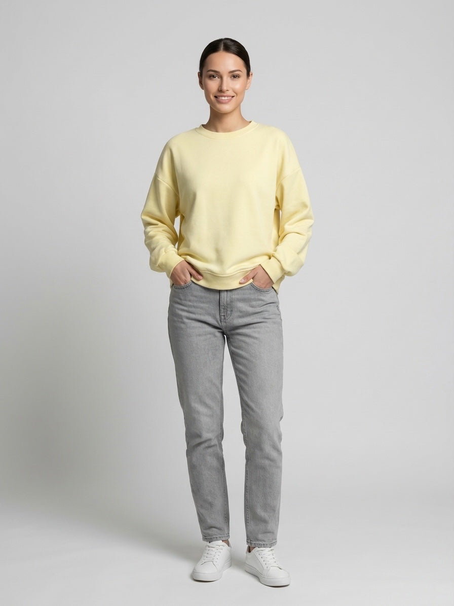 Relaxed Fit Crewneck Sweatshirt - Canary