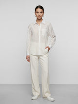 Paisley Embroidered Relaxed Shirt - White