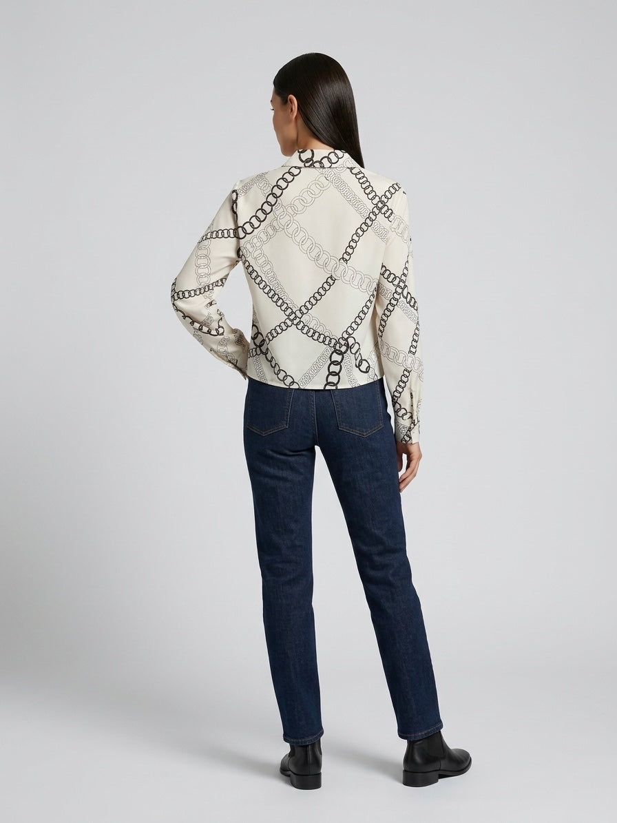 Chain Print Shirt - White (2)