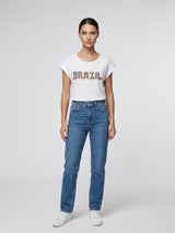 Graphic Print Cotton T-Shirt - White