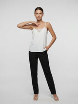 Lace Trim Camisole Top - White