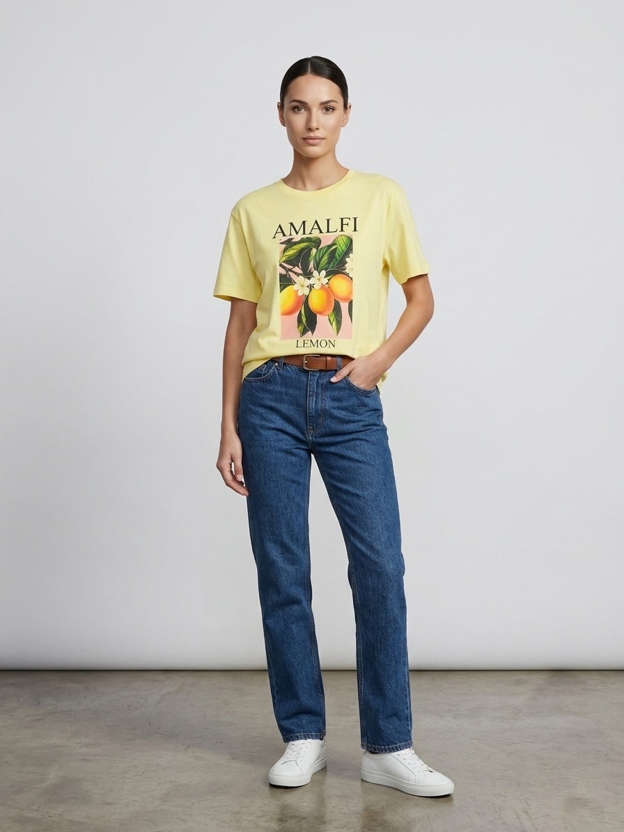 Amalfi Lemon Graphic T-Shirt - Pastel Yellow