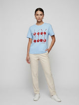 Jil Sander Cherry Print T-Shirt - Baby Blue