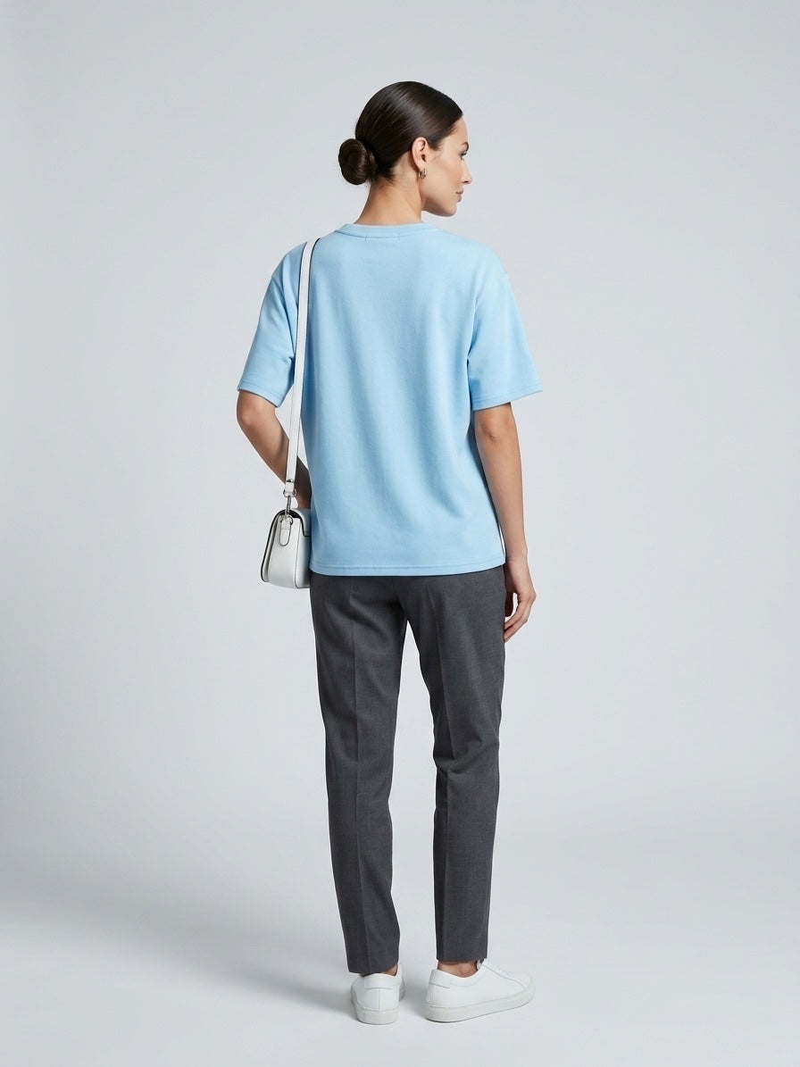 Embellished Slogan T-Shirt - Baby Blue (2)