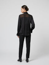 Textured Pussy-bow Blouse - Black (2)