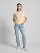 Argyle Heart Knit Sweater - Canary