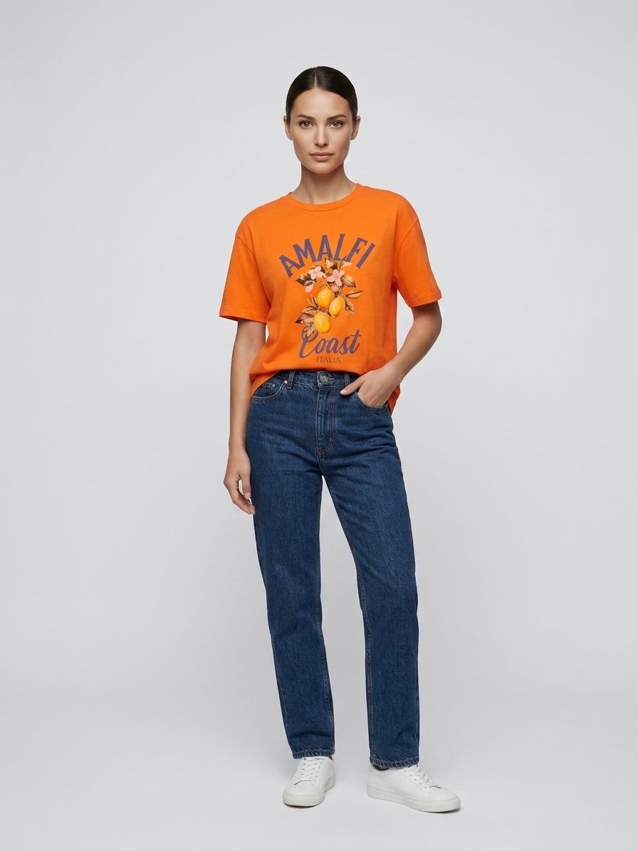 Amalfi Lemon Graphic T-Shirt - Orange