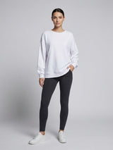 Relaxed Fit Crew Neck Sweatshirt - White