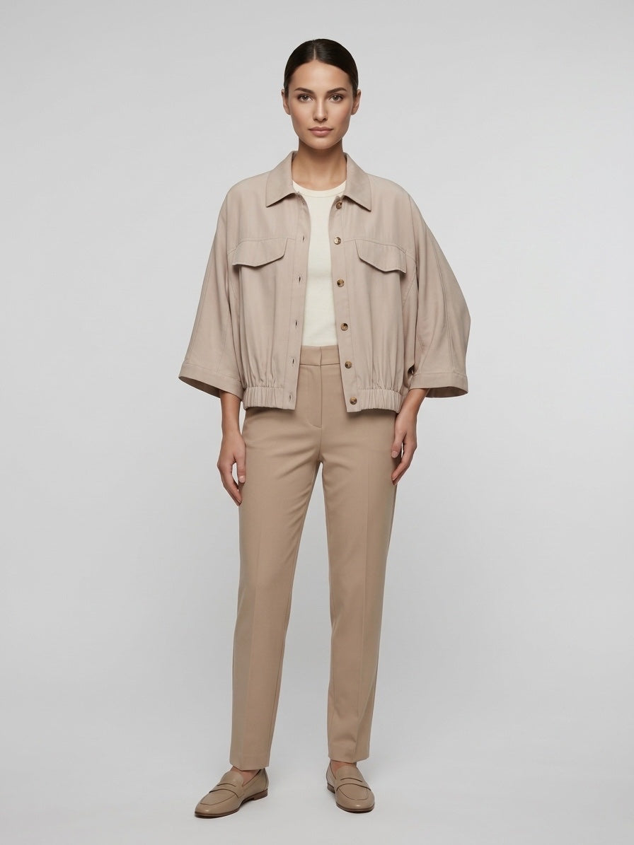 Relaxed Utility Jacket - Beige