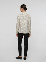 Floral Print Puff Sleeve Blouse - Beige (2)