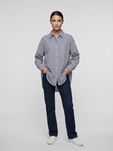Classic Striped Cotton Shirt - Chocolate