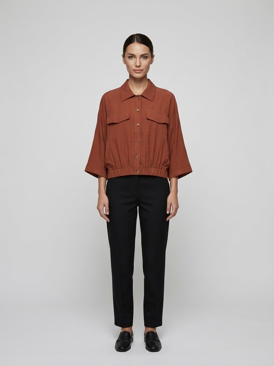 Relaxed Utility Jacket - Rust