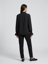 Ruffle Neck Blouse - Black (2)