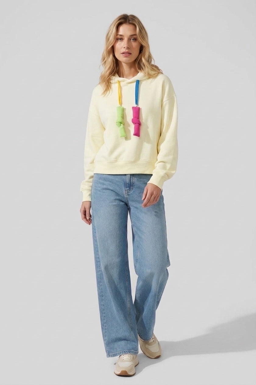 Drawstring Detail Hoodie - Lemon Chiffon