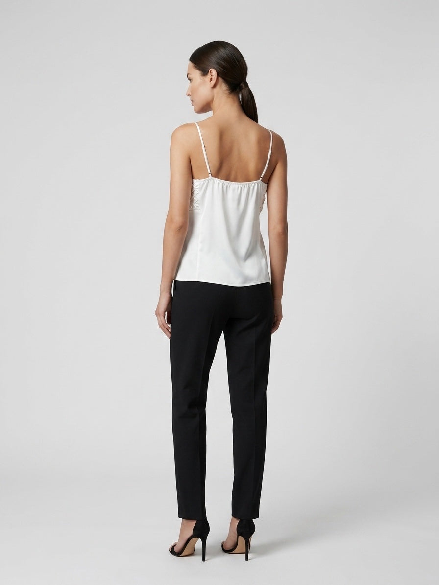 Beaded Silk Camisole - White (2)