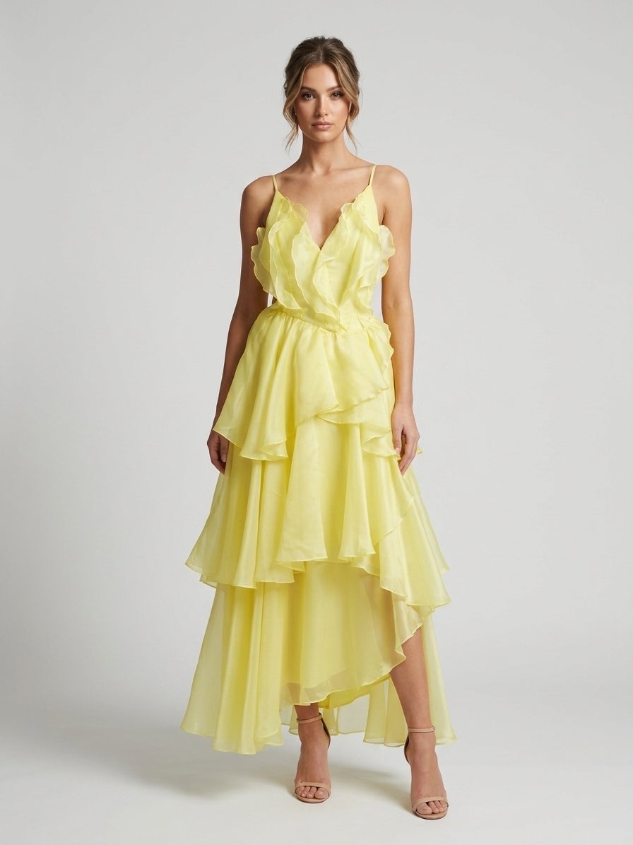 Tiered Ruffle Maxi Dress - Butter