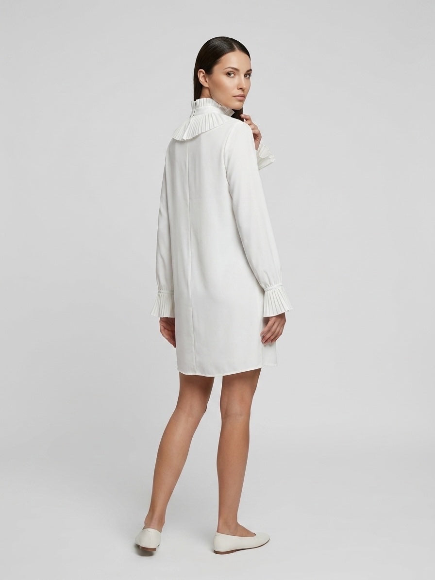 Ruffled Front Shirt - White (2)