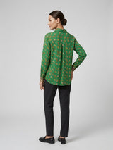 Printed Shirt with Contrasting Panel - Green (2)