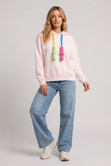 Drawstring Detail Hoodie - Baby Pink