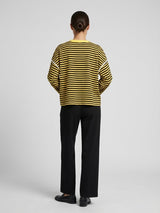 Striped Long Sleeve Top & Tailored Trousers - Canary (2)