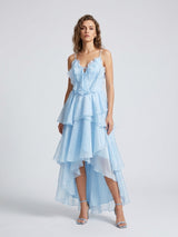 Tiered Ruffle Maxi Dress - Aqua